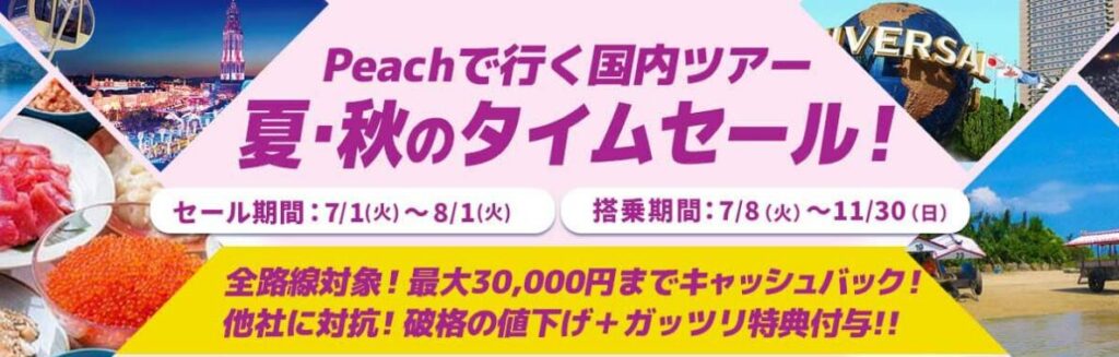 ニーズツアーピーチ航空セール