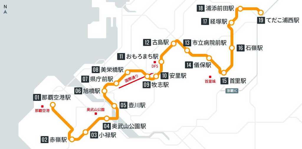 ゆいレール路線図