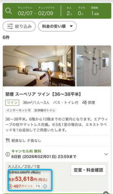 楽天トラベル例