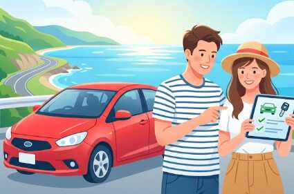 レンタカーで旅行する人