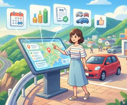 レンタカーを選ぶ人